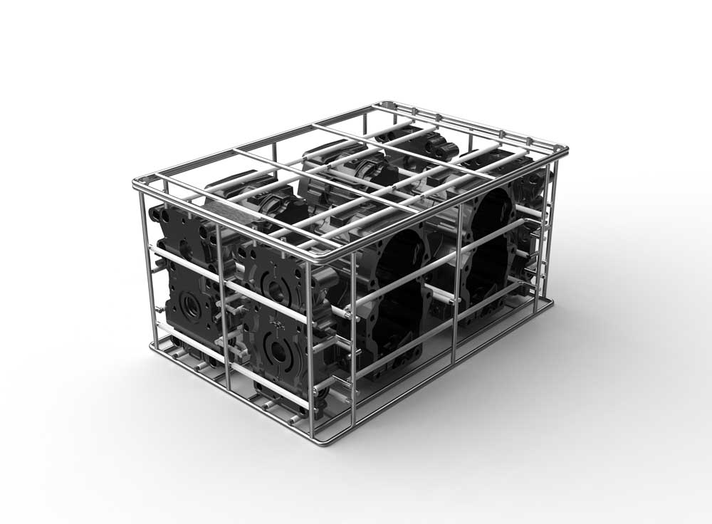 We proudly introduce our series of industrial cleaning baskets for large tooling and workpieces